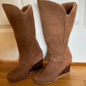 Genuine UGG Tall Boots W Aprelle Chestnut Wedge